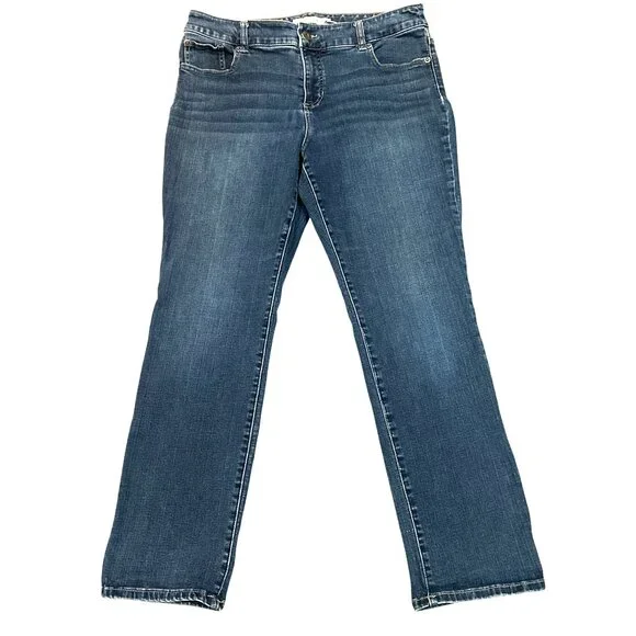 Chicos Platinum Denim Womens Jeans Size 2 Short Medium Wash Stretch Cotton Blend - Picture 1 of 9